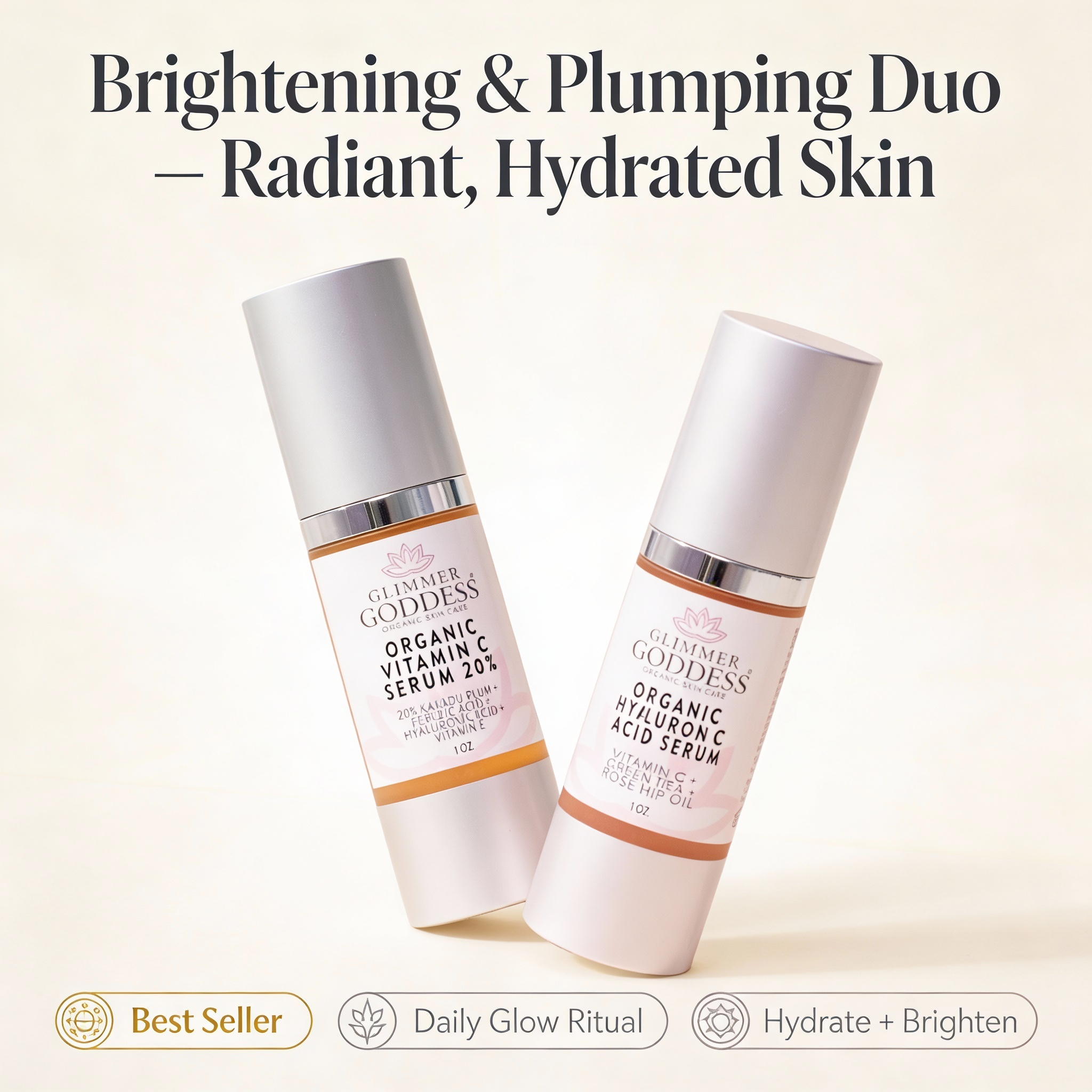 Vitamin C + Hyaluronic Acid Duo – Brightening & Plumping